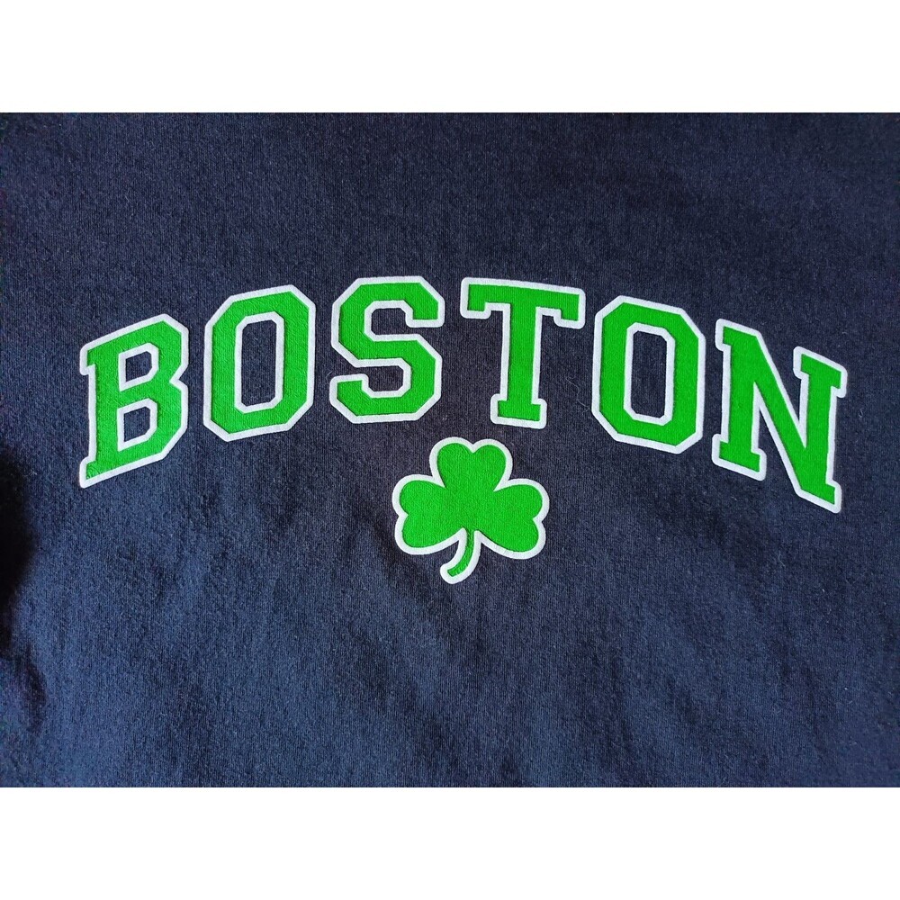 Boston Shamrock T-Shirt Men's Medium Black Short Sleeve - Picture 2 of 6